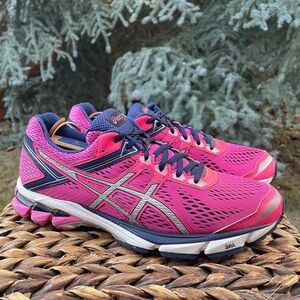 Asics GT1000 Hot Pink, Navy Blue & Silver Training & Running Shoes Women’s 9.5